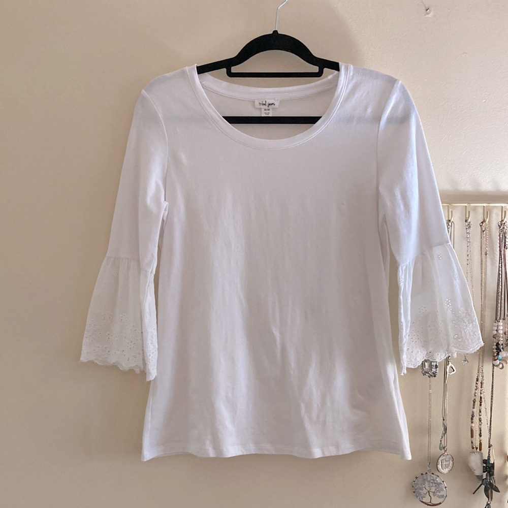 Tribal Lace-embellished bell-sleeve T-shirt